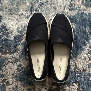 TOMS Women's Black Espadrille Slip-Ons